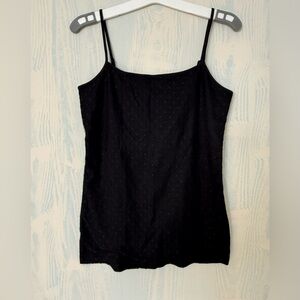 Ann Taylor Black Spaghetti Strap Tank Top Size M
